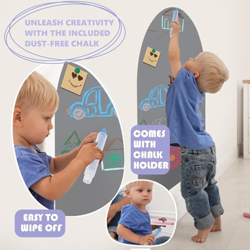 Warasee Magnetic Wall Decal Arch, 15'' x 31'' Magnetic Chalk Board Sticker for Kids, Playroom, Home (Light Gray) - Image 3