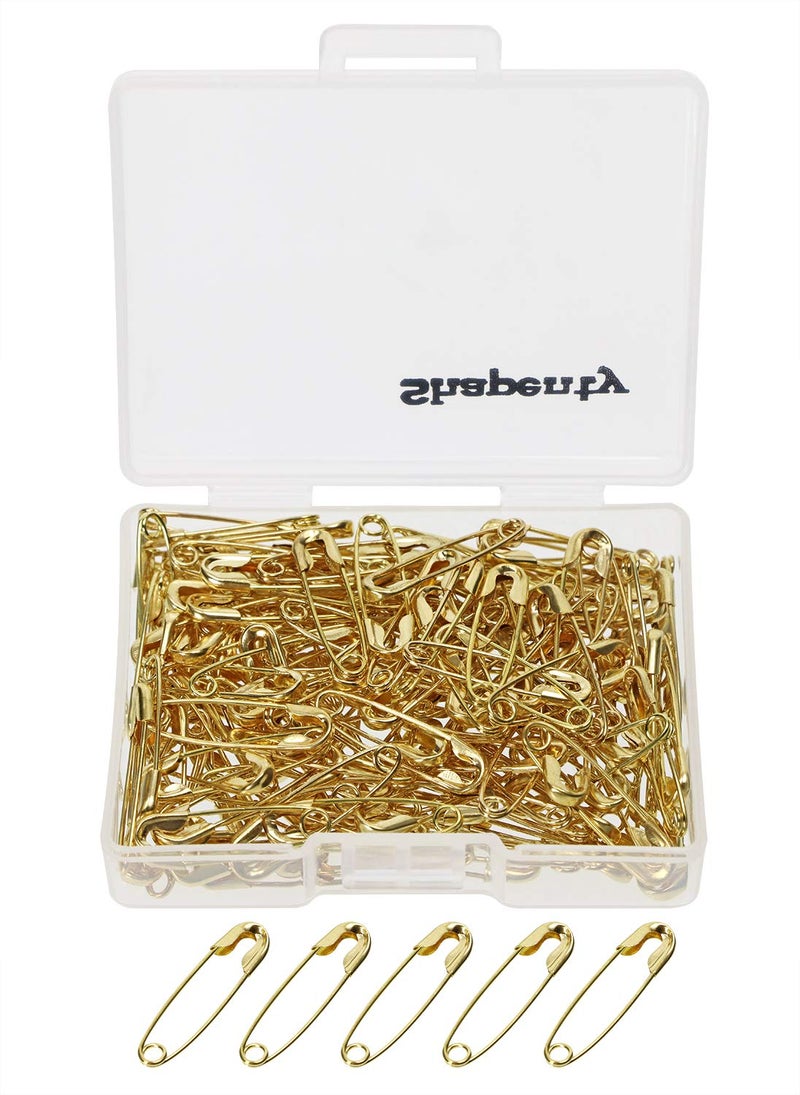 Shapenty Mini Metal Clothing Accessories Trimming Fastening Clip Button Tool Tiny Sewing Craft Safety Pins 18x5mm 160PCS Gold