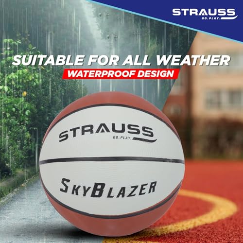 STRAUSS SkyBlazer Basketball Size 7 | Professional Basket Ball for Indoor-Outdoor Training and Match | Suitable for Hard Surface, Wooden Flooring & Synthetic Surface | for Kids and Adults - Image 4