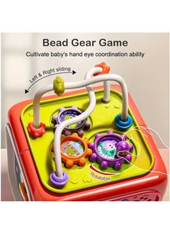 YelaJoy 6 Sides Cartoon Educational Toys Multifunction Colorful Baby Activity Cube Toy Baby Music Cube, Birthday Gift for Boys and Girls (Blue)  - Image 5