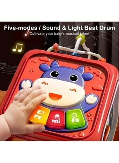 YelaJoy 6 Sides Cartoon Educational Toys Multifunction Colorful Baby Activity Cube Toy Baby Music Cube, Birthday Gift for Boys and Girls (Blue)  - Image 4