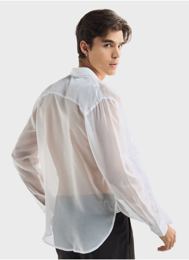 FAV Regular Fit Embroidered Shirt  - Image 2