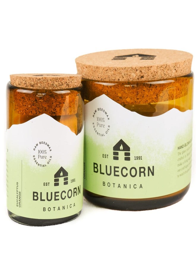 بلو كورن بيس واكس شمعة بلوكورن كبيرة بثلاث فتائل، مصنوعة من شمع نحل نقي 100% مع زيوت عطرية من الأوكالبتوس والبرتقال، زجاج كهرماني، خالية من الصويا، شمع نظيف الاحتراق، تدوم طويلاً، ديكور منزلي، صناعة أمريكية، 8 أونصة، قطعة واحدة - Image 2