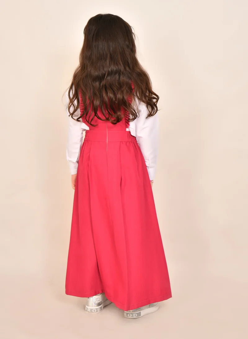 HAWRAA ABAYA Fuchsia apron with elegant ruffles and elasticated sides - Primary