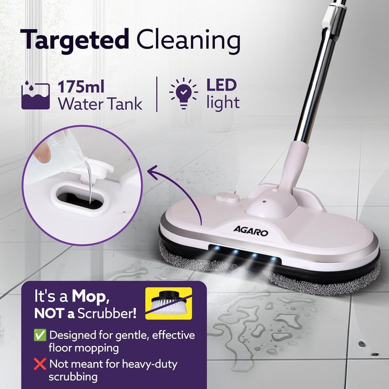 AGARO AGARO Regency Electric Spin Mop for Floor Cleaning Mopping Automatic Wet Mopper Cordless Adjustable Handle Water Sprayer Lightweight for Wooden Tiles Hard Floors Home Kitchen Office use  - Image 2