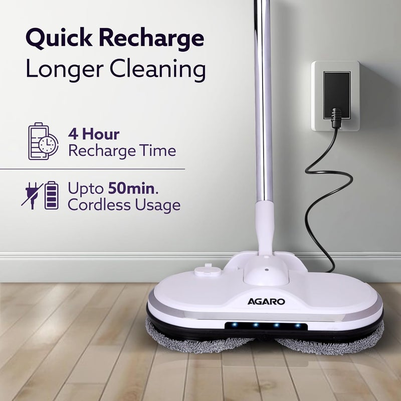 AGARO AGARO Regency Electric Spin Mop for Floor Cleaning Mopping Automatic Wet Mopper Cordless Adjustable Handle Water Sprayer Lightweight for Wooden Tiles Hard Floors Home Kitchen Office use  - Image 5