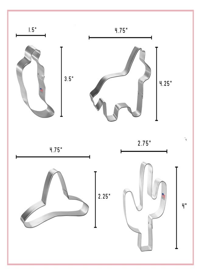 Foose Brand Cookie Cutters Fiesta 4 Pc Set with Recipe Card, Made in USA - Image 2