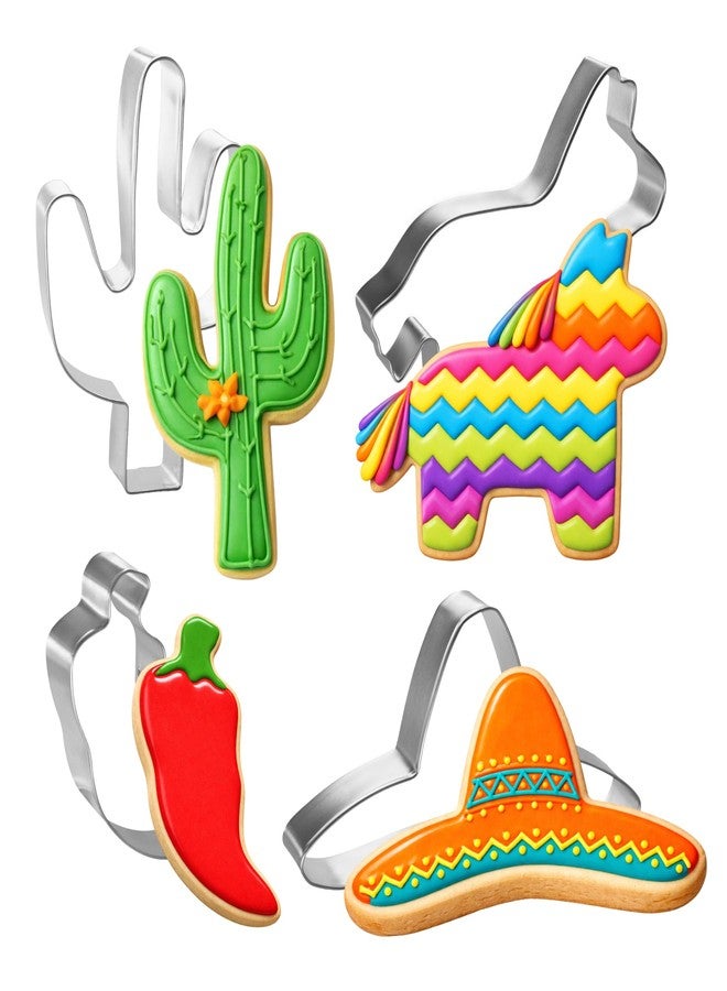 Foose Brand Cookie Cutters Fiesta 4 Pc Set with Recipe Card, Made in USA - Image 1