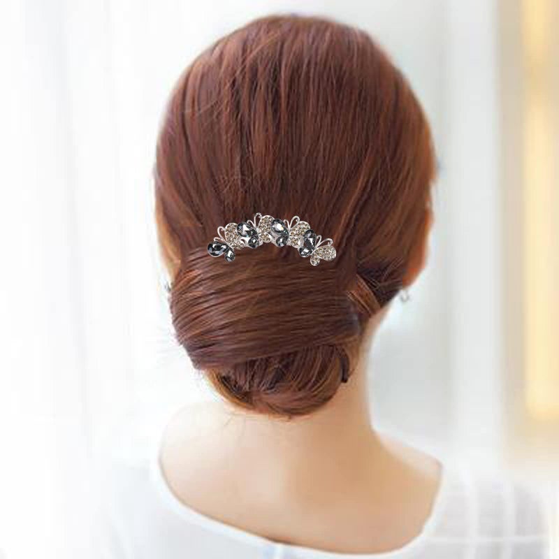 Sankuwen Flower Rhinestones Hair Combs Accessories,Perfect Mother's Day Gifts,Brithday gifts(Style B,Grey) - Image 5