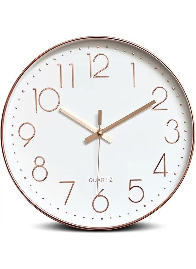 Beauenty Wall Clock 12-inch Silent Non-Ticking Round Wall Clocks Battery Operated Easy to Read for Living Room Home Office School(Gold)  - Image 1