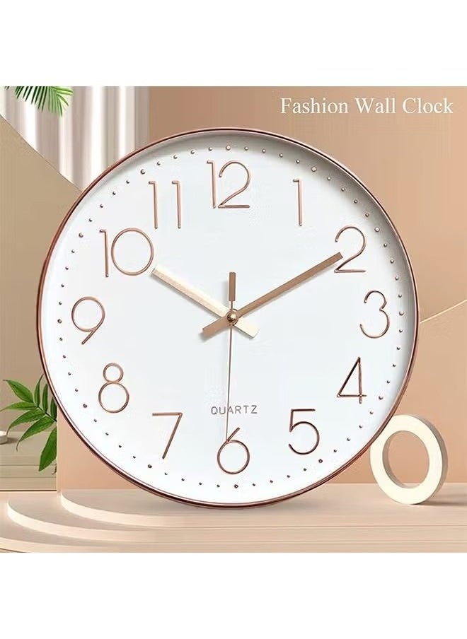 Beauenty Wall Clock 12-inch Silent Non-Ticking Round Wall Clocks Battery Operated Easy to Read for Living Room Home Office School(Gold)  - Image 2