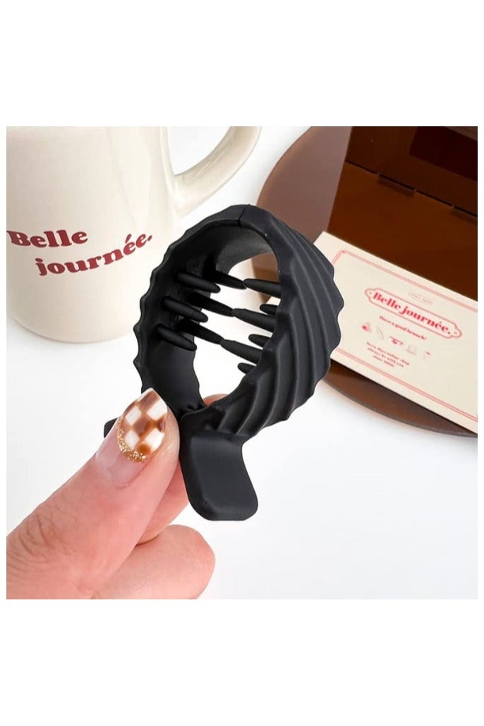 CMGTYYD 2 Pieces Matte Diagonal Stripe Ponytail Button Hair Clip, High Ponytail Claw Clip, Non-Slip Shark Clip for Women, Girls. - Image 4