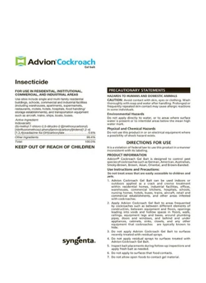 syngenta - Advion Cockroach Gel Bait 3 x 30 g - Image 1