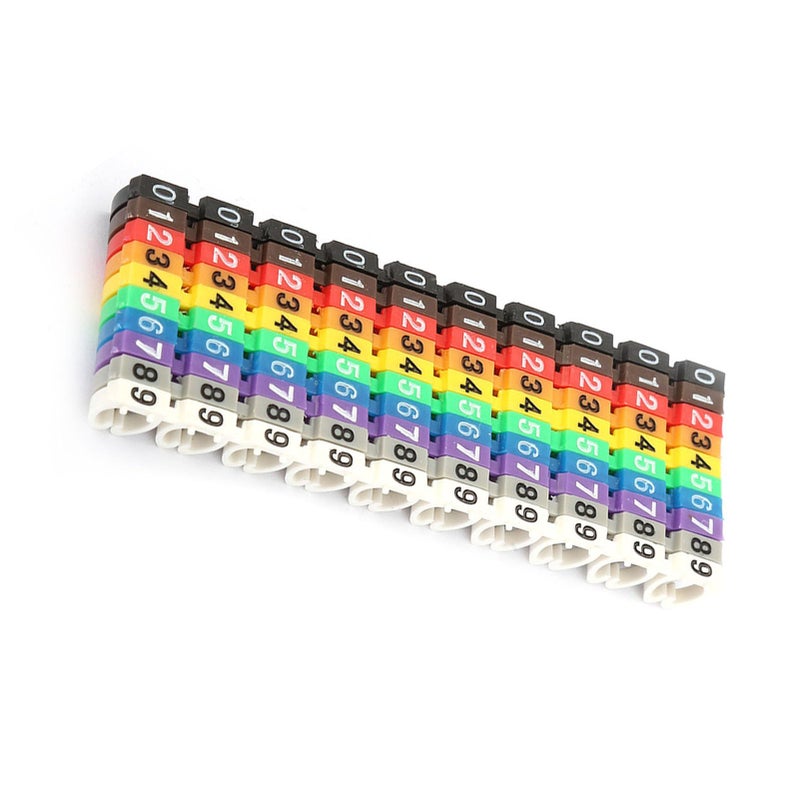 Digital Cable Markers Wire Number Labels 100PCS KCM 6MM 6 Square Meters Colorful - Image 3