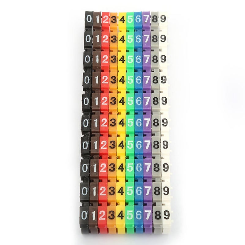 Digital Cable Markers Wire Number Labels 100PCS KCM 6MM 6 Square Meters Colorful - Image 4
