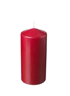 Unscented Pillar Candle - Red - 19 CM - Burning Time 70 Hour