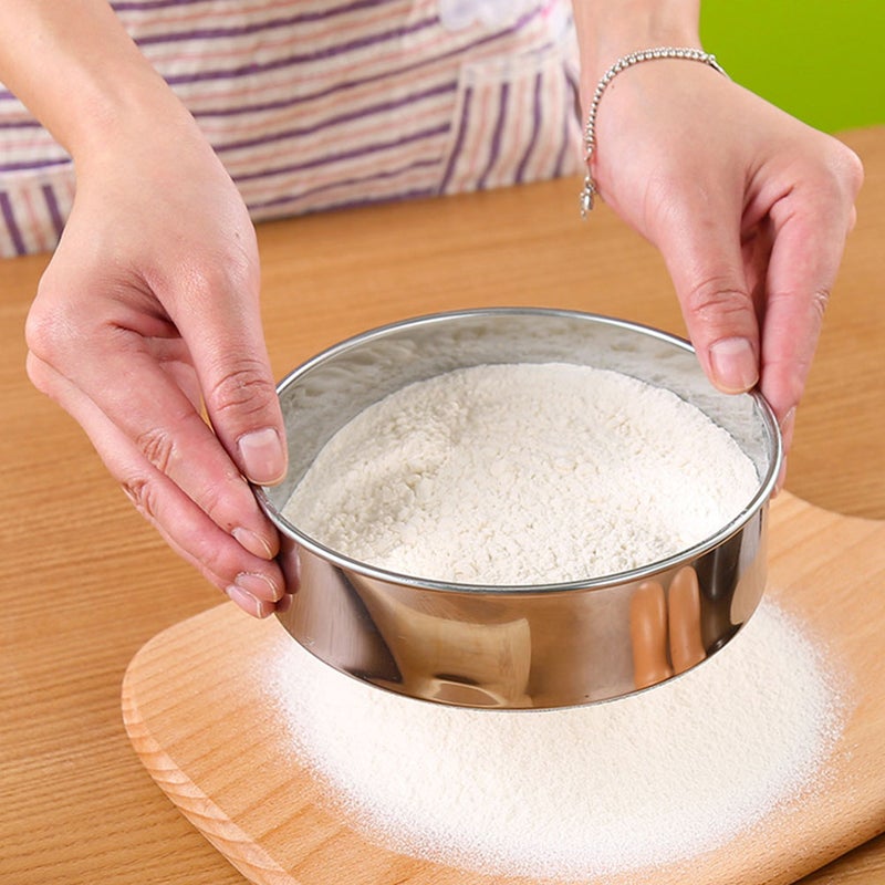 Household Stainless Steel Flour Sieve Sifter Manual Powder Sieve Baking Tool - Image 1