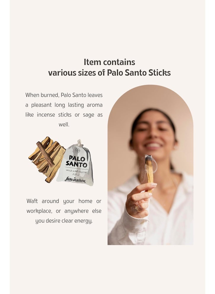 أعواد تلطيخ لونا سوندارا بالو سانتو من بيرو - جودة محصودة بشكل مستدام منتقاة يدويًا - 100 جرام (حوالي 13-18 عصا) - view 3