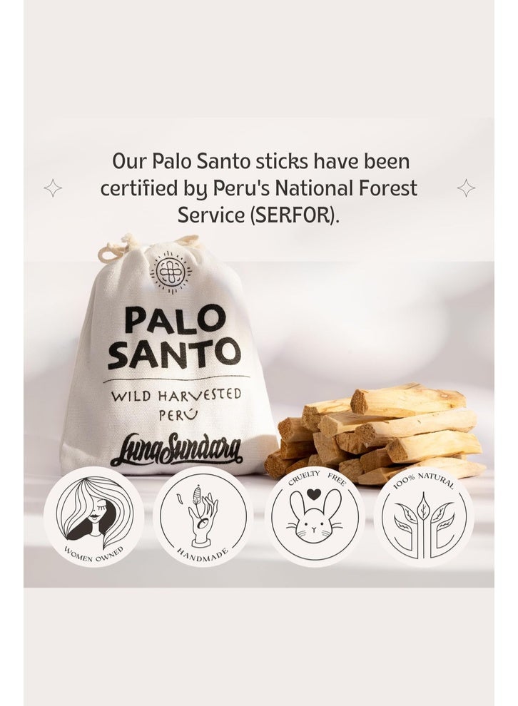 أعواد تلطيخ لونا سوندارا بالو سانتو من بيرو - جودة محصودة بشكل مستدام منتقاة يدويًا - 100 جرام (حوالي 13-18 عصا) - view 4