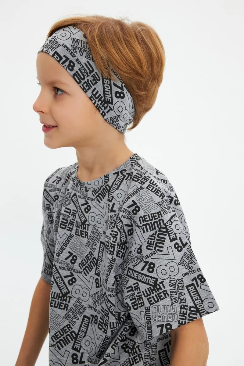 Babygiz Gray Men's Cotton Combed Non-Slip Anti-Sweat Flexible Hair Band