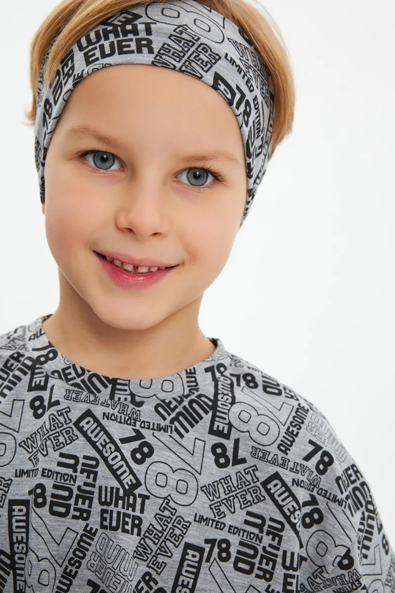 Babygiz Gray Men's Cotton Combed Non-Slip Anti-Sweat Flexible Hair Band
