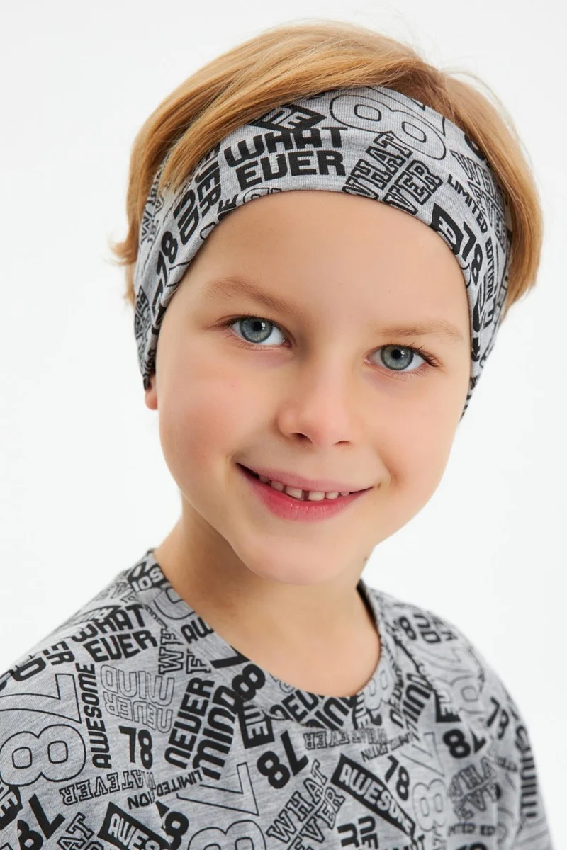 Babygiz Gray Men's Cotton Combed Non-Slip Anti-Sweat Flexible Hair Band