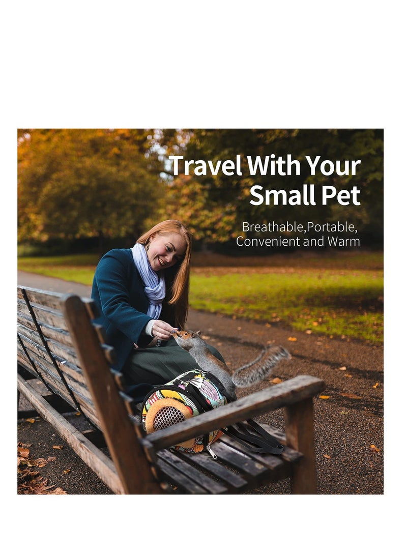 Y&D Small Animal Hamster Carrier Portable Chinchilla Travel Case Sugar Glider Carry Pouch Mesh Window Tote Lightweight Carrier for Bearded Dragon Winter - Image 4
