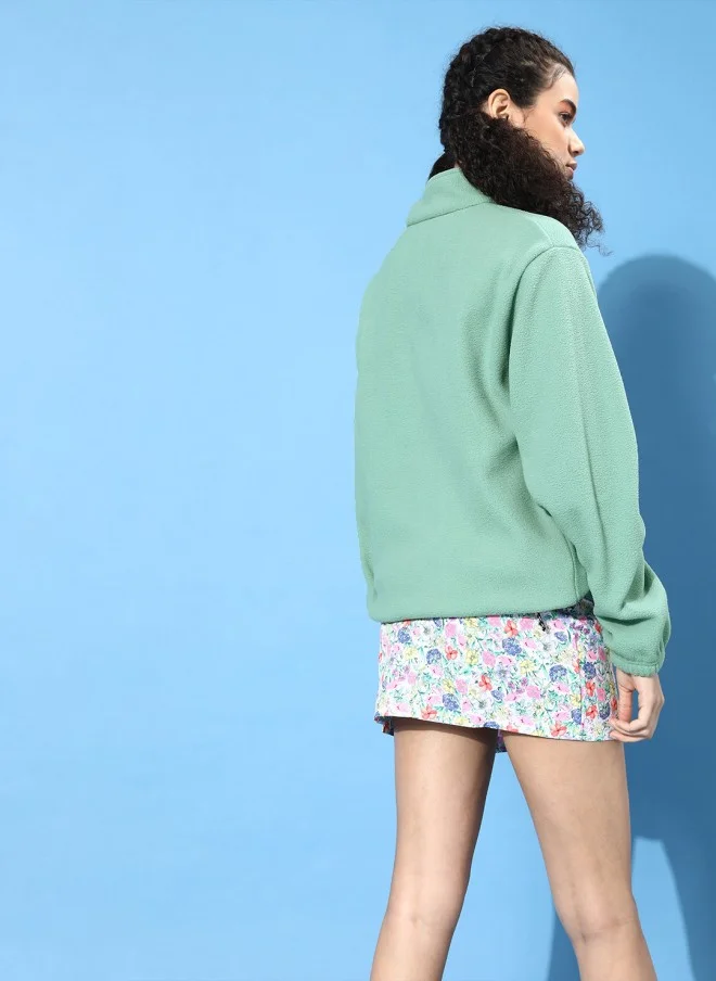 STREET 9  Gorgeous Green Solid Sweatshirt for Women for Women | Best Price UAE