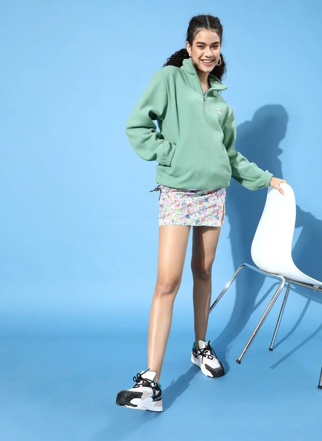 STREET 9 Gorgeous Green Solid Sweatshirt for Women