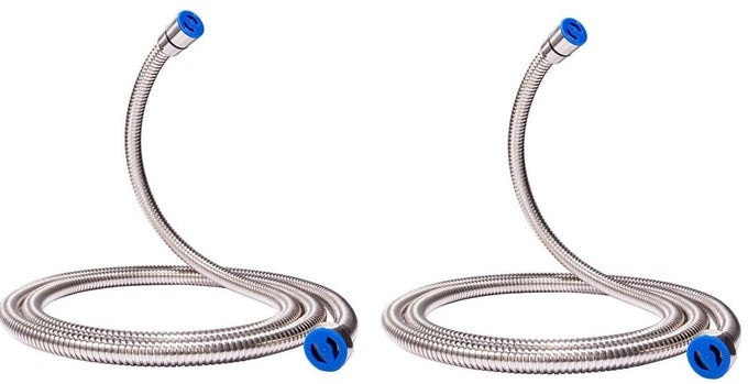 LOW MAINTENANCE 1 MTR SS 304 FLEXIBLE HEALTH FAUCET SHOWER TUBE PIPE PACK OF 2