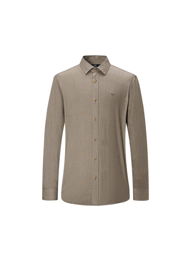 Septwolves Seven Wolves Men's Long Sleeve Shirt Autumn Business Casual Tencel Wool Loose Fit Youth Versatile Top - Image 4