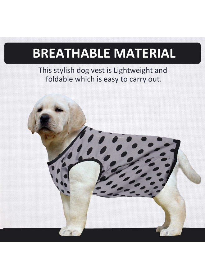 Western Era Funky Soft Cotton Dog T-Shirt | Comfortable & Breathable Dog Clothing | Sleeveless Vest Puppy Outfit |(Polka Grey) (Xsmall) (12Inches) - Image 2