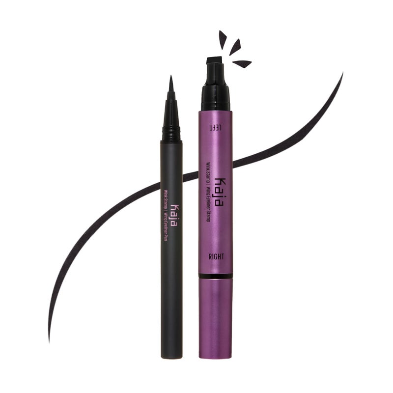Kaja Winged Eyeliner Set - Wink Stamp Original | with Avocado Extract, Double-ended Wing, Smudge-Proof, Waterproof, Eye Irritation Tested, Long Lasting Pencil, Colorstay, Matte Finish, Cat Eye Look - Image 1