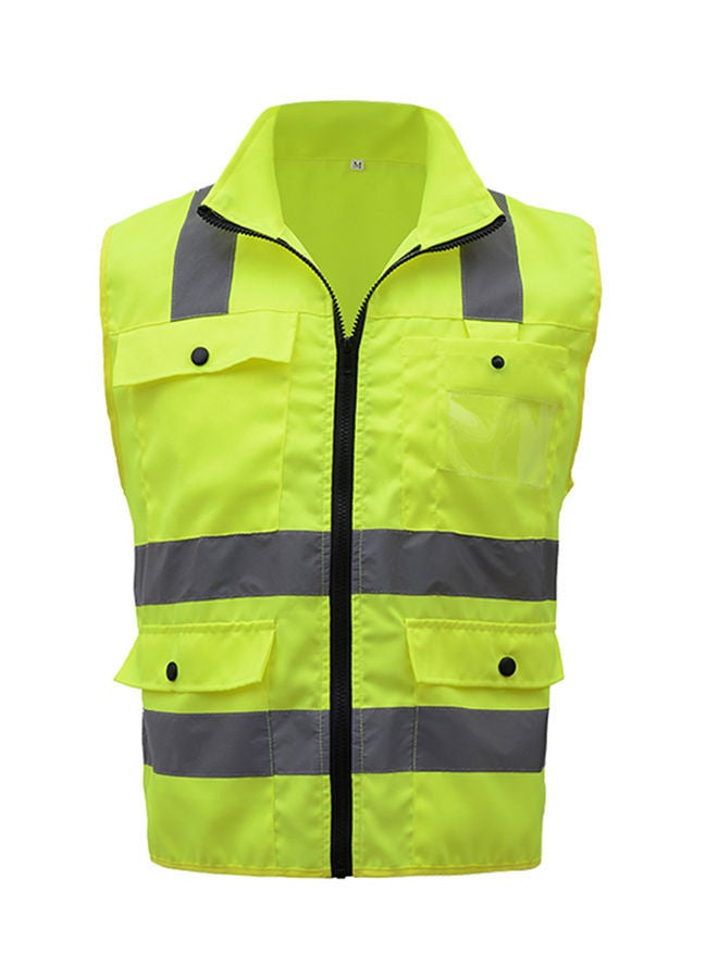 NIBEMINENT High Visibility Reflective Safety Work Vest With Multiple Pockets Yellow 0.42kg 