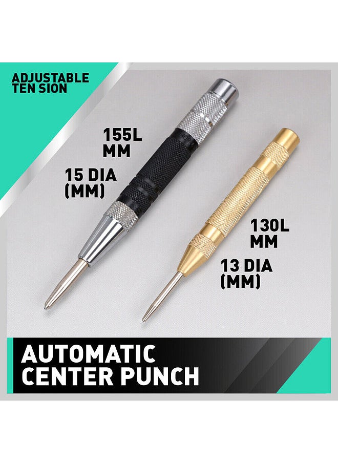 Generic 2Pcs Strong Automatic Centre Punch Adjustable Spring Loaded Metal Drill Tools  - Image 2