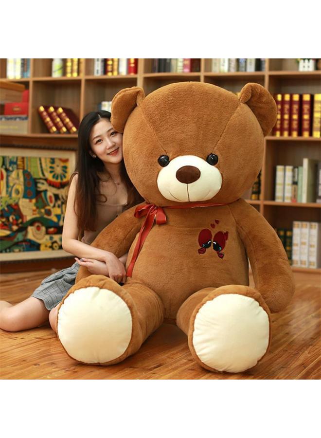 Large Couple Ribbon Bear Rag Doll Wedding Girl Hug Bear Doll 520 Gift Wedding Gift Delivery-Color:Dark Brown-Height:80cm - Image 4