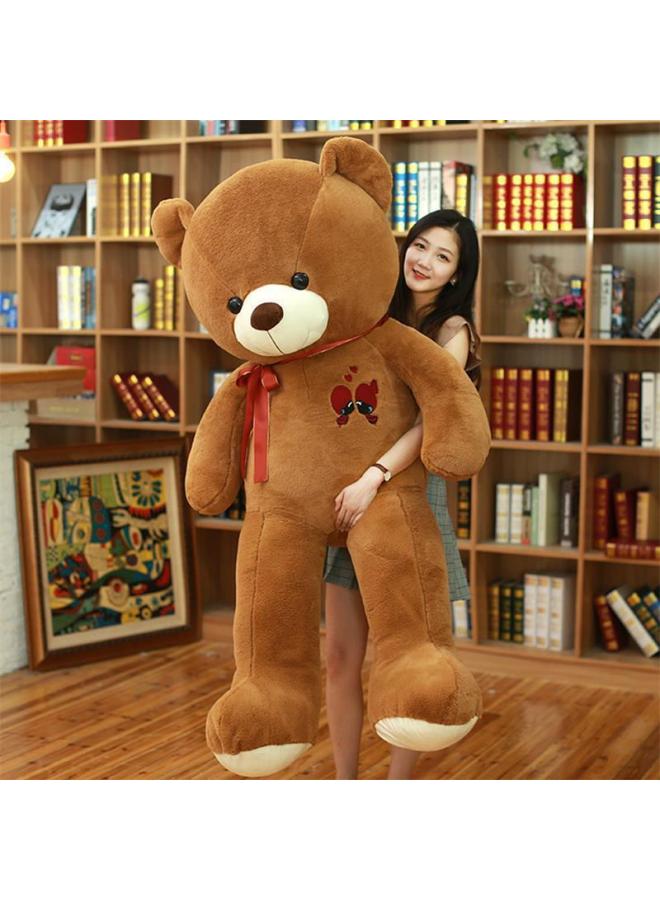 Large Couple Ribbon Bear Rag Doll Wedding Girl Hug Bear Doll 520 Gift Wedding Gift Delivery-Color:Dark Brown-Height:80cm - Image 2