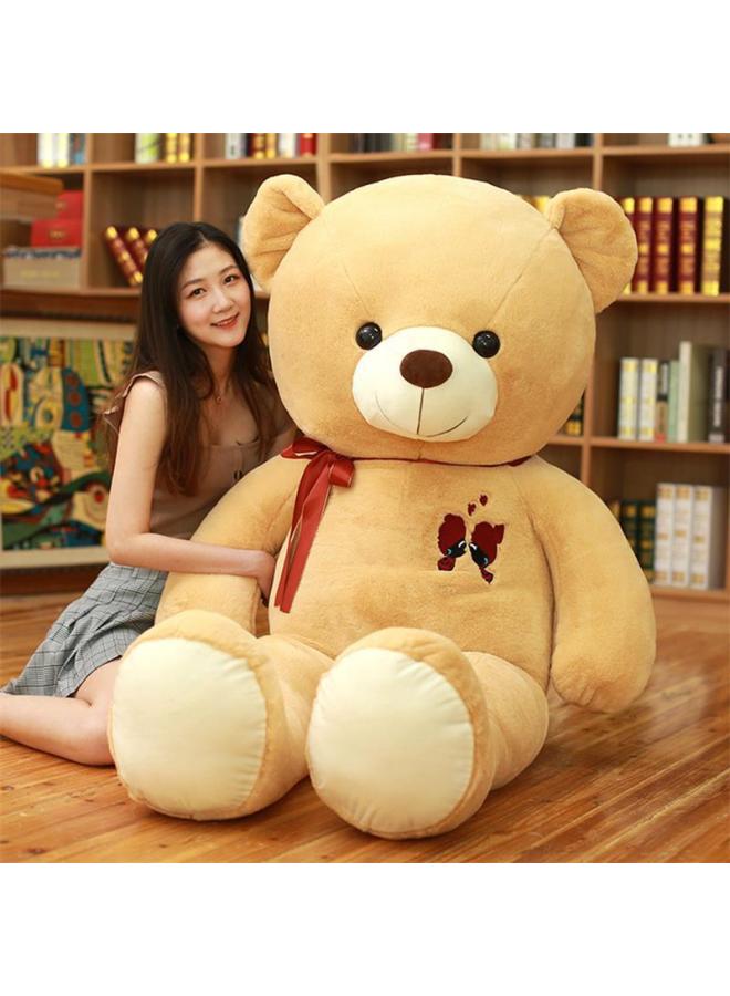 Large Couple Ribbon Bear Rag Doll Wedding Girl Hug Bear Doll 520 Gift Wedding Gift Delivery-Color:Dark Brown-Height:80cm - Image 3