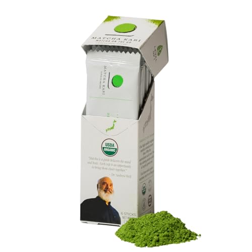 Matcha Kari Matcha Green Tea Powder Single Serving Sticks Dr Weils Ceremonial Organic Matcha Powder Singles Packets  Individual Tea Packets 6 - Image 1