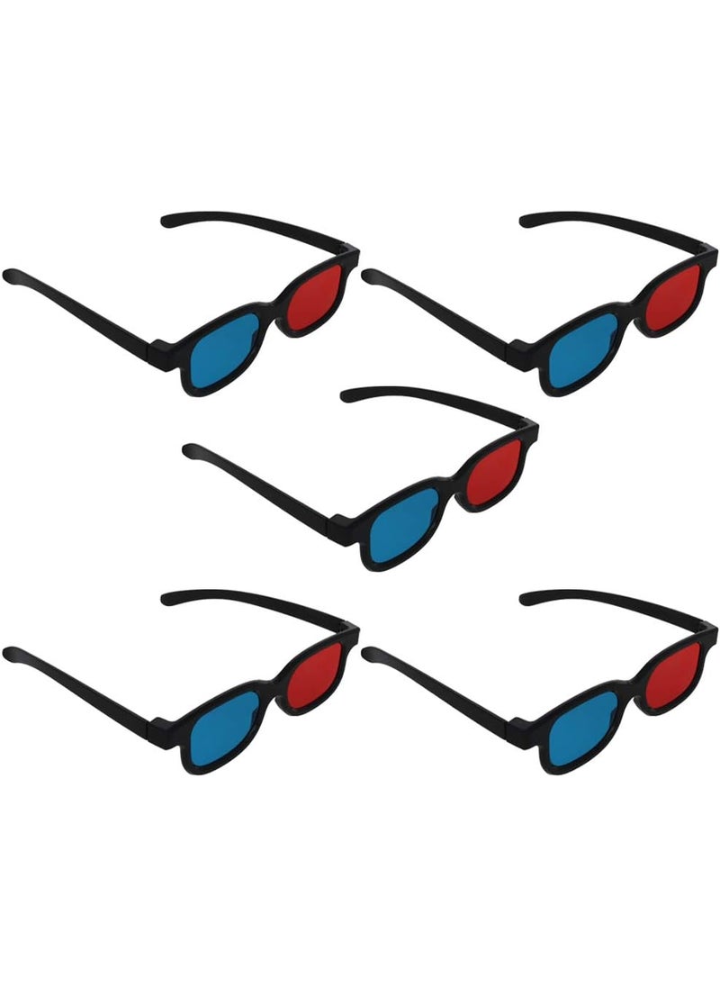 Othmro Othmro 5Pcs 3D Style Glasses Durable 3D Viewing Glasses 3D Movie Game Glasses RedBlue 3D Glasses Plastic Frame Black Resin Lens for 3D TV Cinema Films DVD Viewing Home Movies  - Image 1