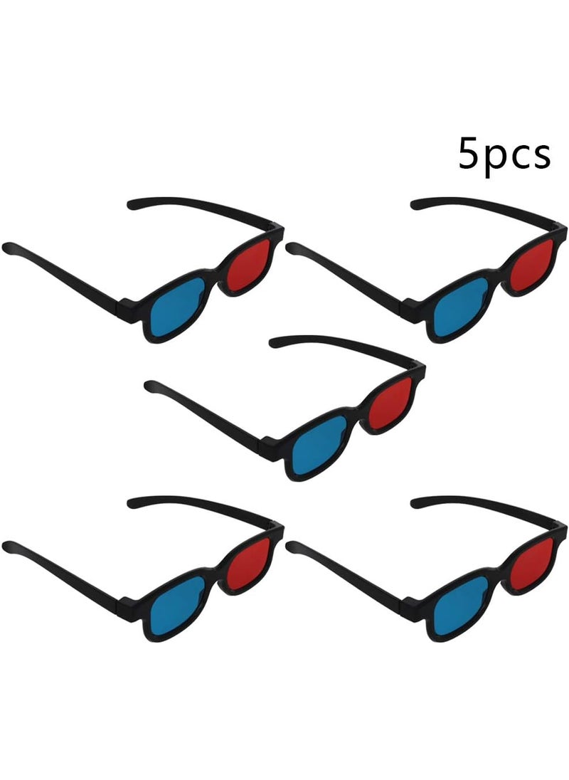 Othmro Othmro 5Pcs 3D Style Glasses Durable 3D Viewing Glasses 3D Movie Game Glasses RedBlue 3D Glasses Plastic Frame Black Resin Lens for 3D TV Cinema Films DVD Viewing Home Movies  - Image 2