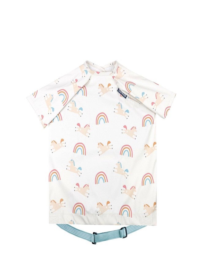 BIBaDO Baby Feeding Bib with Short Sleeves | Waterproof Coverall Weaning Bib 6-36 Months | Baby Led Weaning Bib | Washable Smock Apron for Babies & Toddlers | Serengeti Spaghetti - Image 1