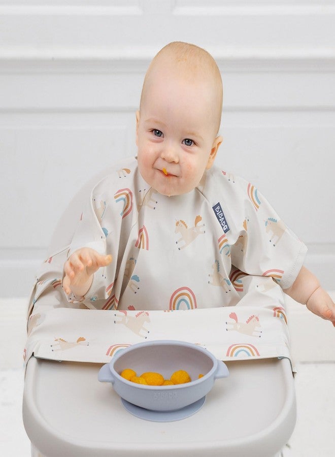 BIBaDO Baby Feeding Bib with Short Sleeves | Waterproof Coverall Weaning Bib 6-36 Months | Baby Led Weaning Bib | Washable Smock Apron for Babies & Toddlers | Serengeti Spaghetti - Image 2