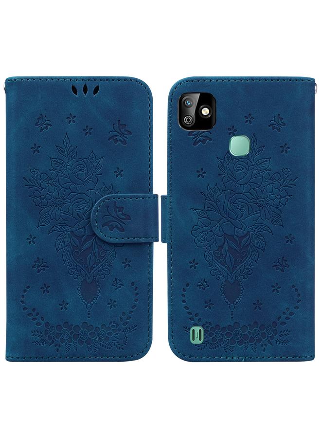 Zaboon Case For Infinix Smart HD 2021 X612 Butterfly Rose Embossed Leather Phone Case - Image 1