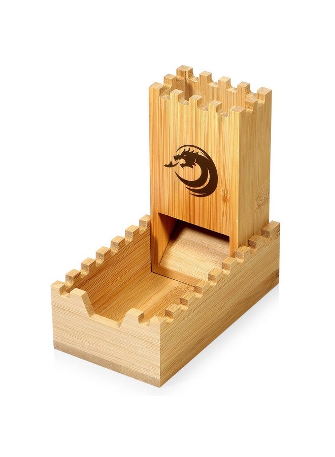 DNDND Bamboo Dice Tower, Folding Dice Tower DND Dice Rolling Tower for Dungeons and Dragons D&D Tabletop Game and RPG Games - Image 1