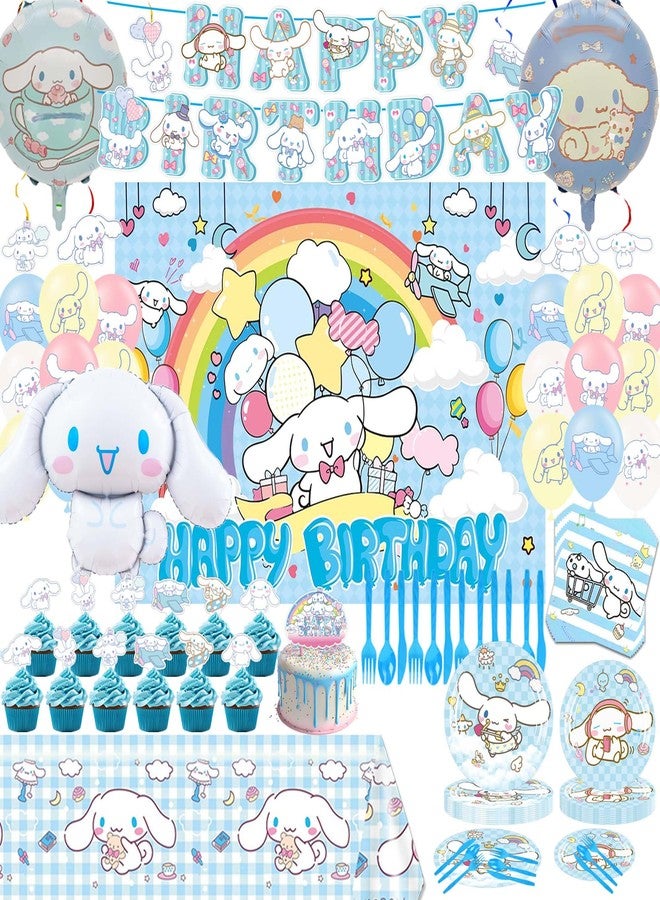 MLEDUY 123 PCS Birthday Party Decorations - Happy Birthday Banner, Balloons, Tablecloth, Paper Tableware, Backdrop,Hanging Swirl for Adult Party Supplies - Image 1