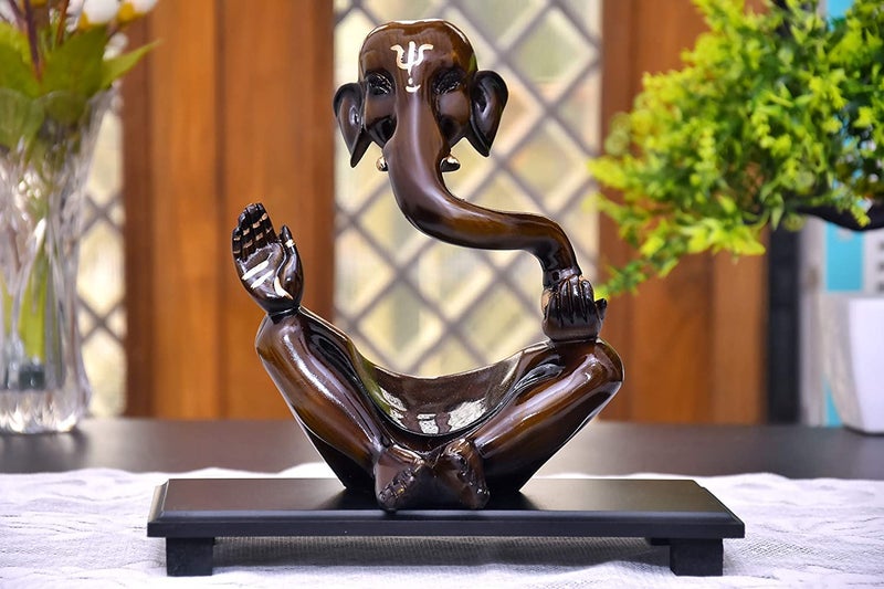 Mariner's Creation Modern Art Ganesha Idol with Wooden Tray Ganesha Idol for Home Decor,House Warming Gift | SHOWPIECE for Home Decor | Statue for Home Decor | Ganesha for Gift - Image 3
