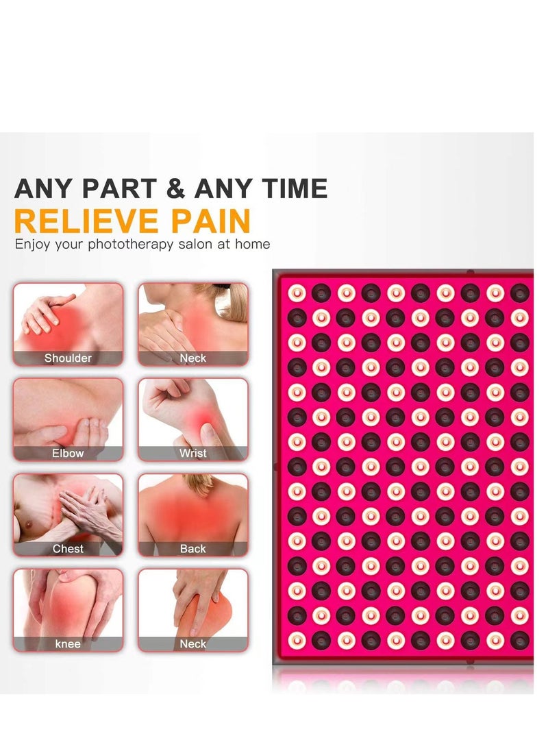 Generic 45W  225 LEDs Red Light Panel Therapy Device for Body Face 660nm Red Light and 850nm Near Infrared Light LED Red Light Device for Pain Relief of Muscle Joint Back and Skin Care  - Image 2