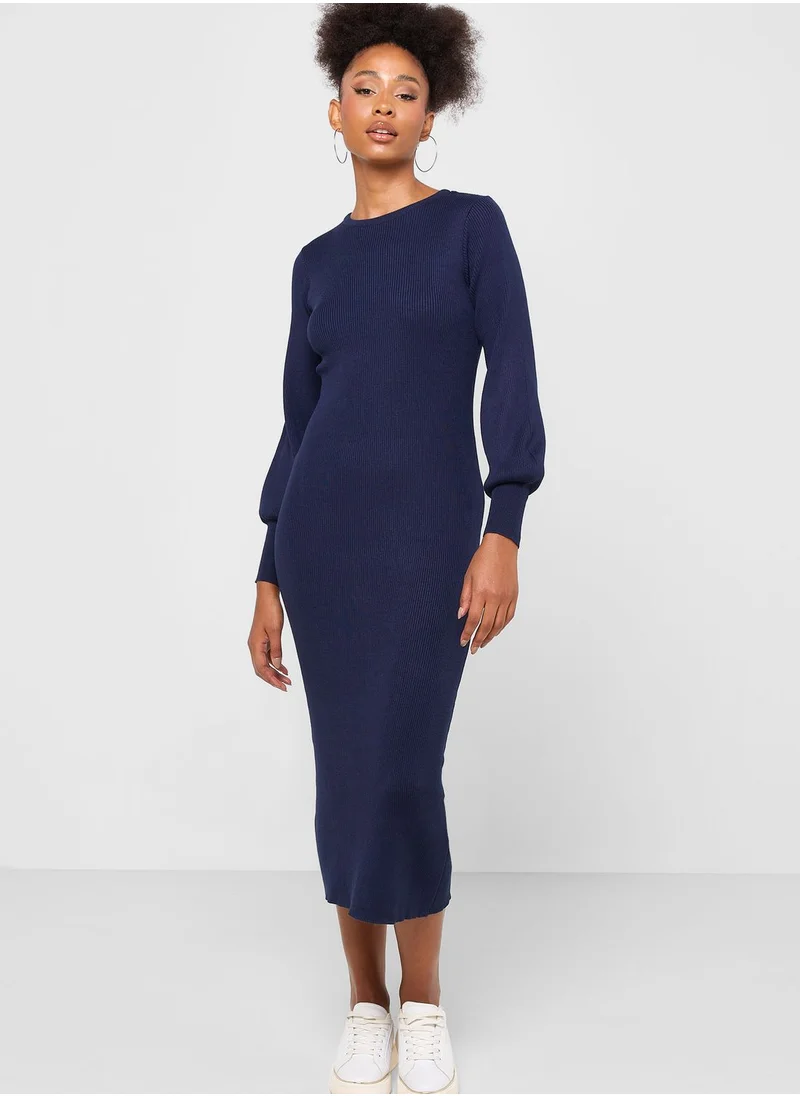 VERO MODA Puff Sleeve Knitted Dress