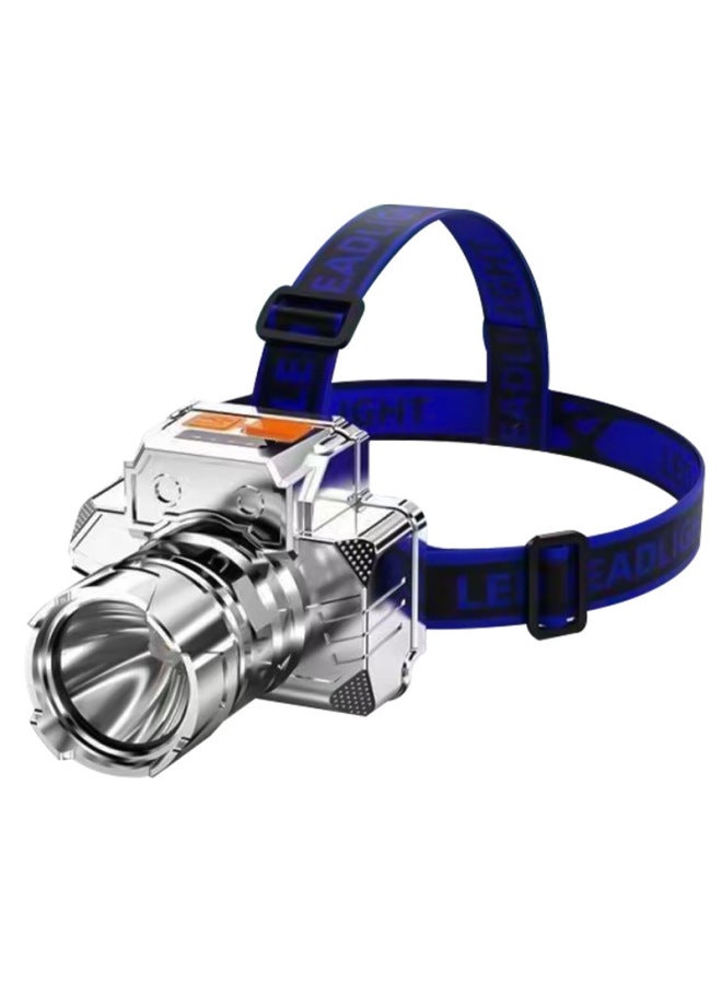 Generic Strong Headlight Led Lighting Long Beam Head-Mounted Flashlight Outdoor Headlight Fishing Light Rechargeable Headlight Wholesale-Color:201 Large Electronic Display [headband + Charging Cable]  - Image 1